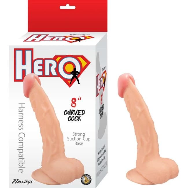 (wd)hero 8in Curved Cock White - Image 1