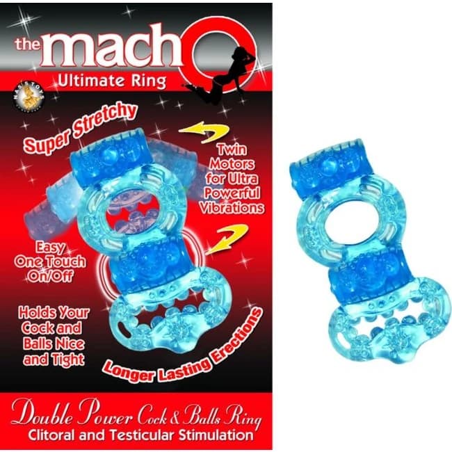 (wd)macho Double Power Cock & Ring Blue - Image 1
