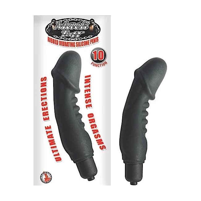 (wd)mack Tuff Ribbed Silicone Penis Black - Image 1