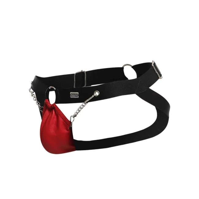 (wd)male Basics Dngeon Chain Jockstrap Red O/s - Image 1