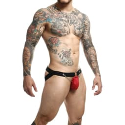 (wd)male Basics Dngeon Chain Jockstrap Red O/s - Image 6