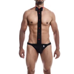(wd)mob Tuxedo Lace Thong Blac S/m - Image 3