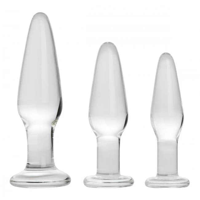 (wd)prisms Dosha 3 Piece Glass Anal Plug Kit - Image 1