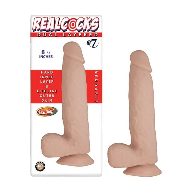 (wd)real Cocks Dual Layered #7 Flesh 8 1/2 " - Image 1