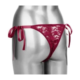 Remote Control Lace Thong Burgundy, image 2