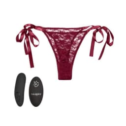 Remote Control Lace Thong Burgundy, image 3