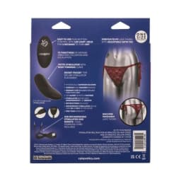 Remote Control Lace Thong Burgundy, image 4