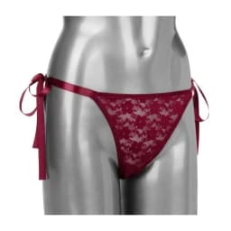 Remote Control Lace Thong Burgundy, image 9