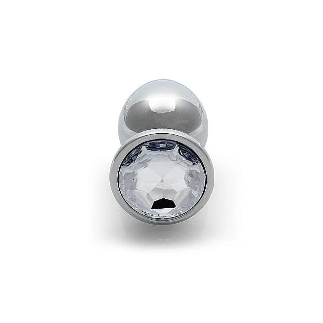 (wd)round Gem Butt Plug Large Silver Diamond - Image 6