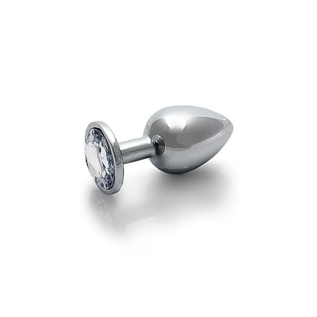 (wd)round Gem Butt Plug Large Silver Diamond - Image 8