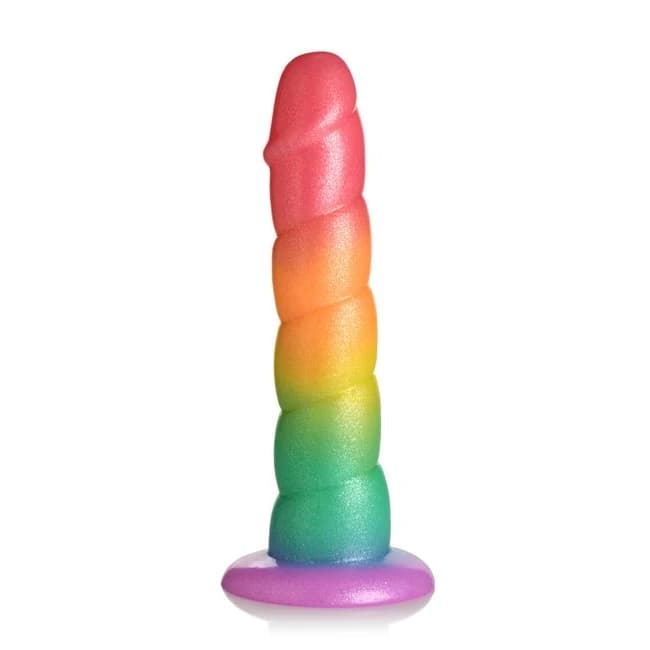 (WD)SIMPLY SWEET 6.5IN SWIRL RAINBOW DILDO  - Image 1
