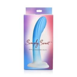 Simply Sweet Rippled Silic Dildo Blue/white, image 2