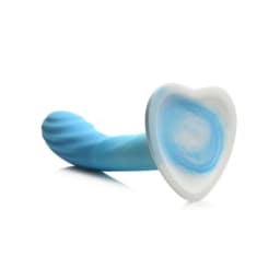 Simply Sweet Rippled Silic Dildo Blue/white, image 6