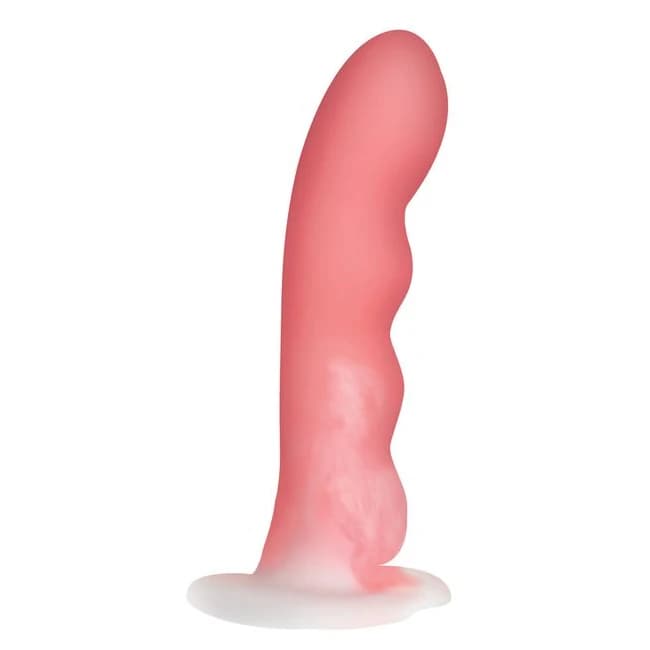 (wd)simply Sweet Wavy Silicone Dildo Pink/white - Image 1