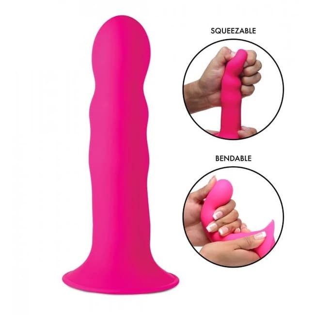 (WD)SQUEEZE-IT SILEXPAN DILDO- PINK  - Image 1