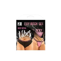 Vibes Sexy Bitch Panty & T 2pk Q/S, image 1