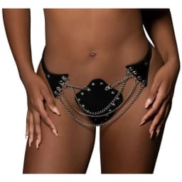 Victoria Chain Bra & Thong Black O/S, image 7