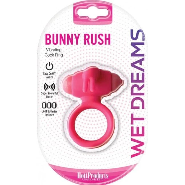 Wet Dreams Bunny Rush Cockring W/ Rabbit Ears - Image 1