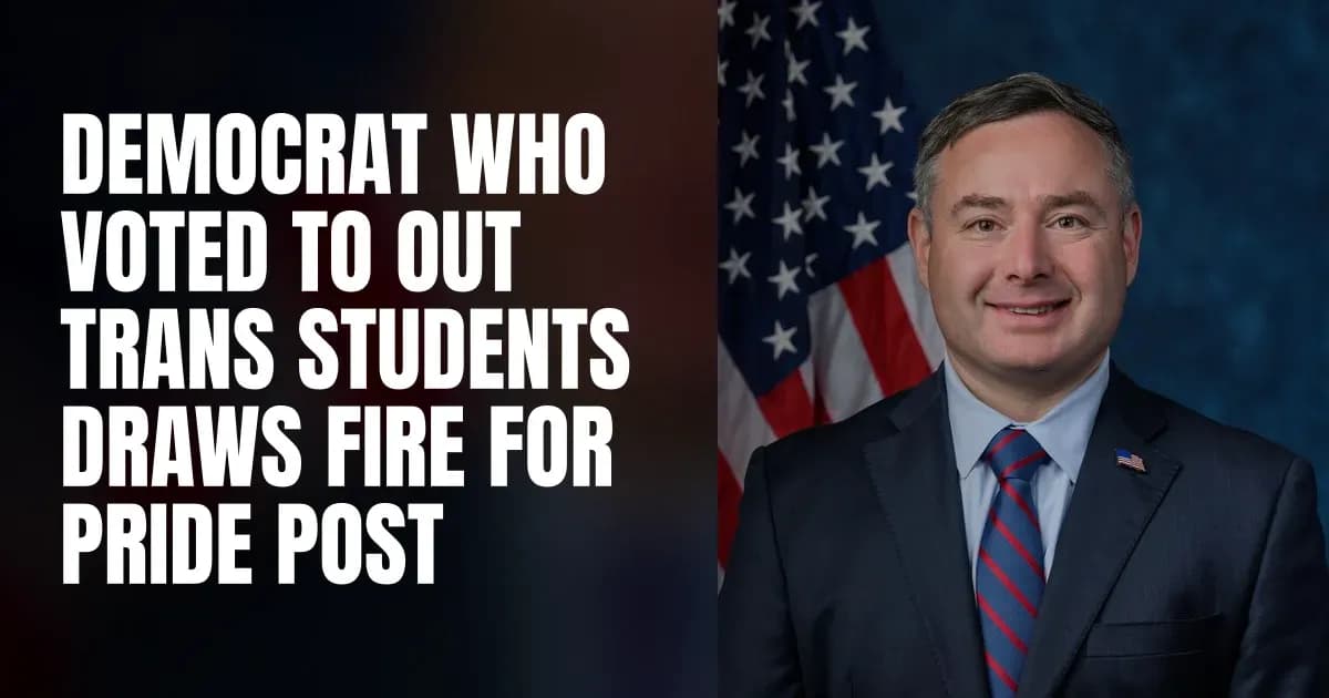 Democrat Who Voted to Out Trans Students Draws Fire for Pride Post