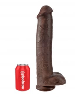 King Cock 15 Inch Cock with Balls Brown, image 5