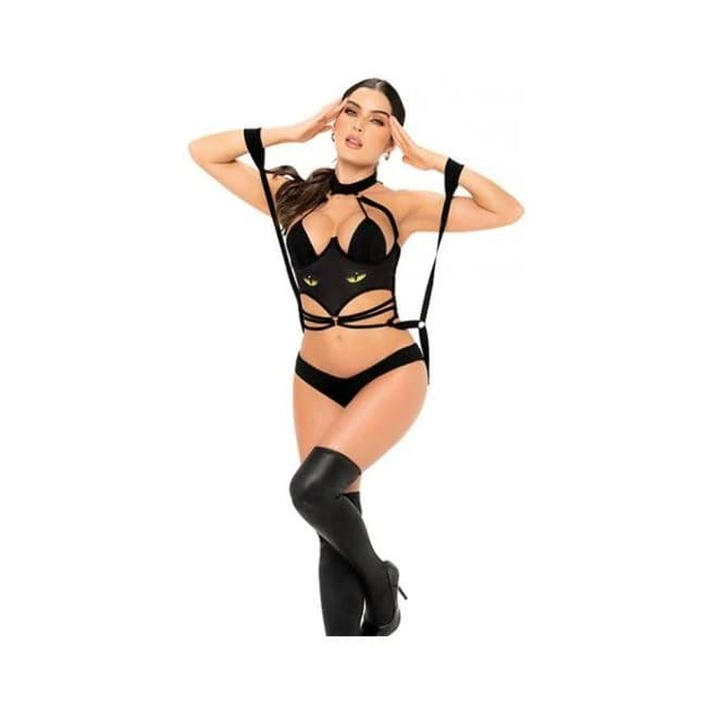 Cat Girl Bodysuit w/ Attached Wrist Straps, image 1