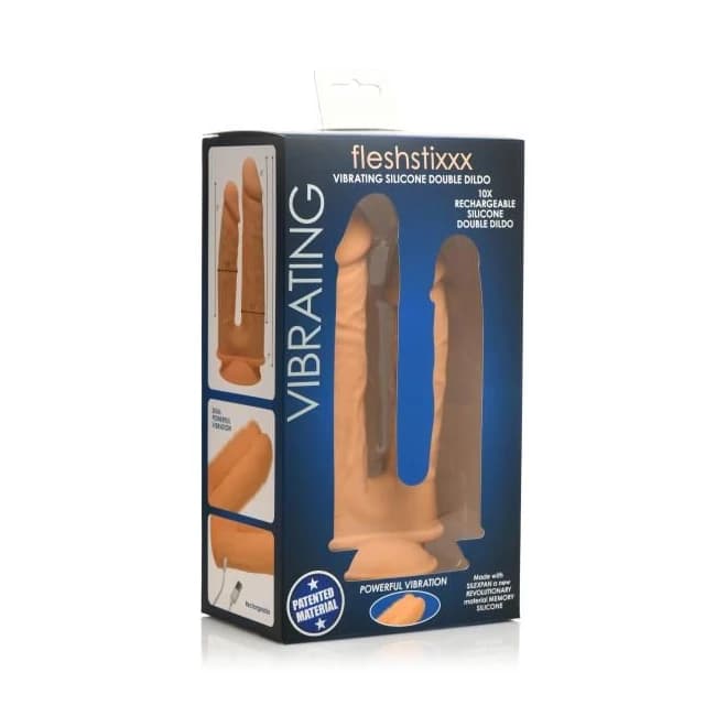 10x Silexpan Vibrating 6 and 7 Inch Double Dildo, image 1
