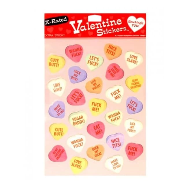4 X-Rated Valentine Sticker Sheets 27 Stickers per Sheet, image 1