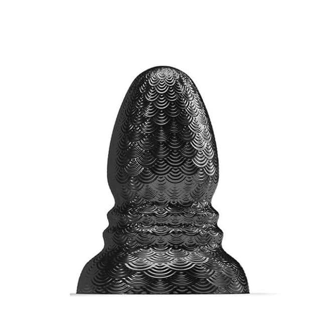 665 Stretch'r Ripple Butt Plug - L Black Metallic, image 1