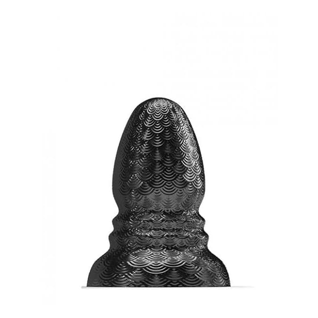 665 Stretch'r Ripple Butt Plug - M Black Metallic, image 1