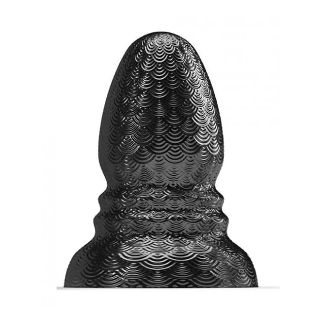 665 Stretch'r Ripple Butt Plug - XL Black Metallic, image 1