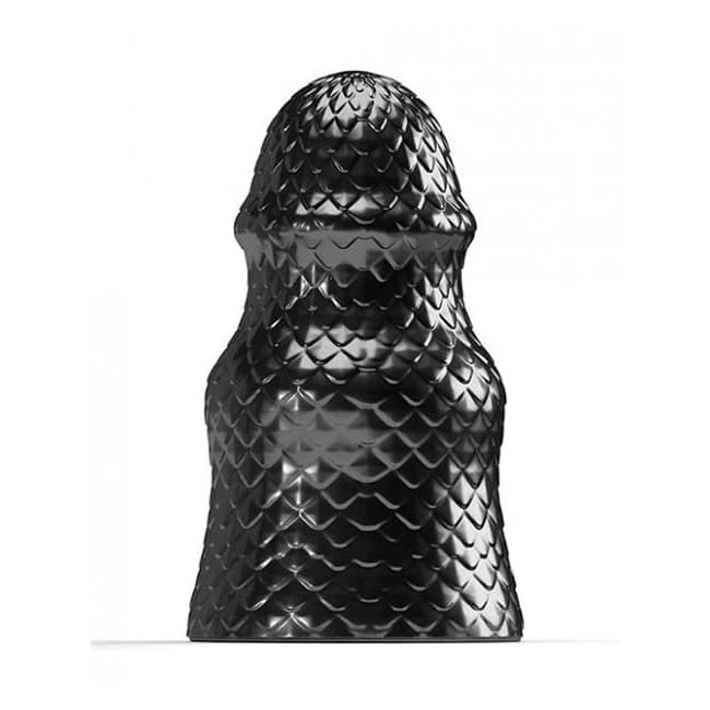 665 Stretch'r Scaly Butt Plug - XL Black Metallic, image 1
