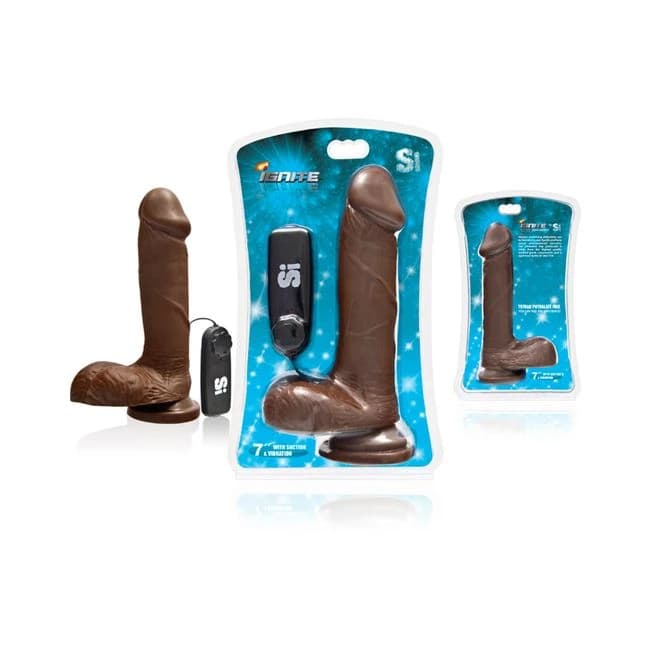 7 Inches Cock Balls, Vibrating Egg & Suction Cup Brown - Image 1