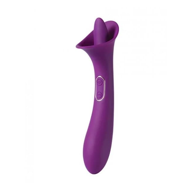 =Adele Clit Licking Tongue Vibrator W/ G Spot Stimulator - Purple, image 1