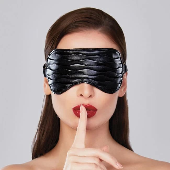 Adore Butter Soft Ruched Faux Leather Mask-black O/s - Image 1 Adore Butter Soft Ruched Faux Leather Mask-black O/s - Image 1