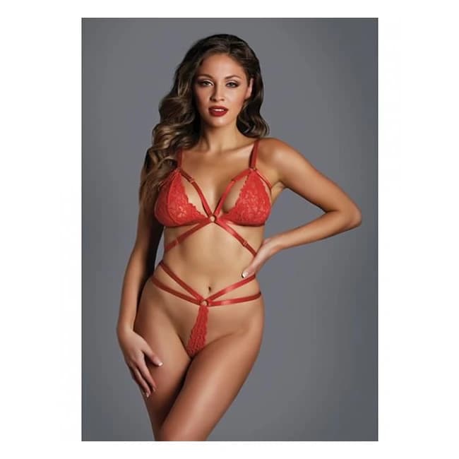 Adore the Flame Strappy Lace Bra & Thong, image 1