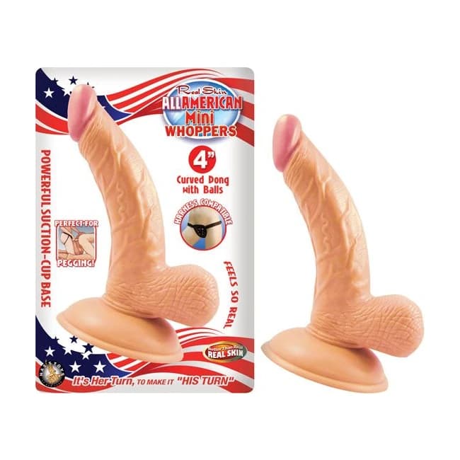 All American Mini Whoppers Curved Dong w/ Balls Fles, image 1