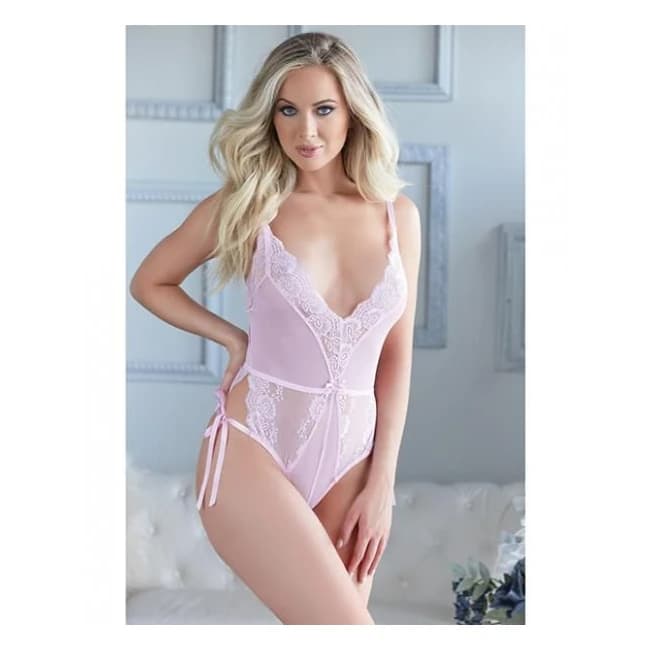 Allure Belle Lace & Mesh Tie up Romper, image 1