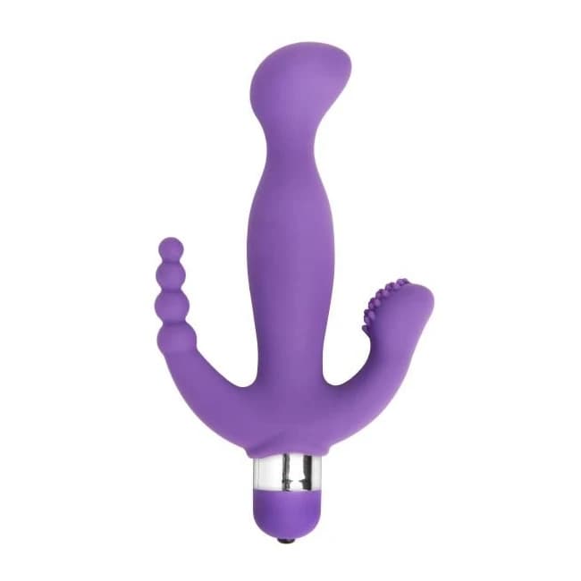 Amethyst 7 Mode Triple Stimulation Vibe Purple, image 1
