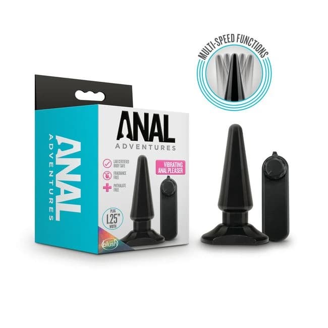 Anal Adventures Basic Vibrating Anal Pleaser Black, image 1