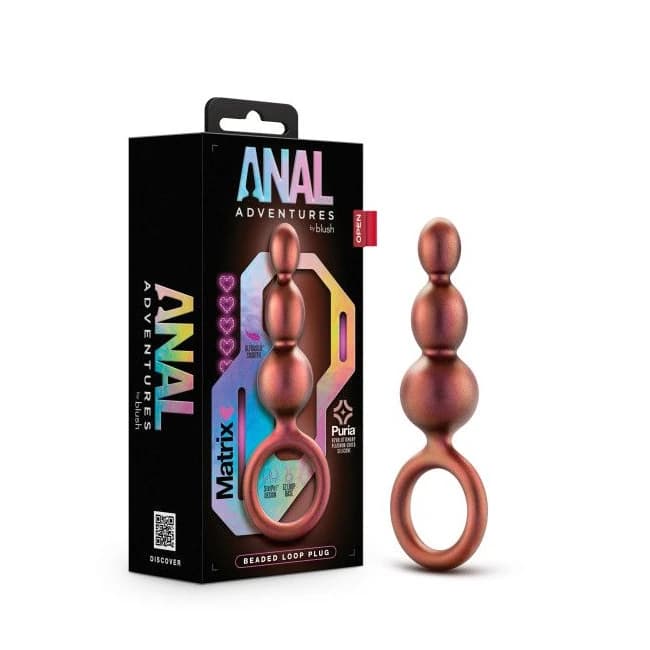 Anal Adventures Matrix Beaded Loop Plug Copper, image 1