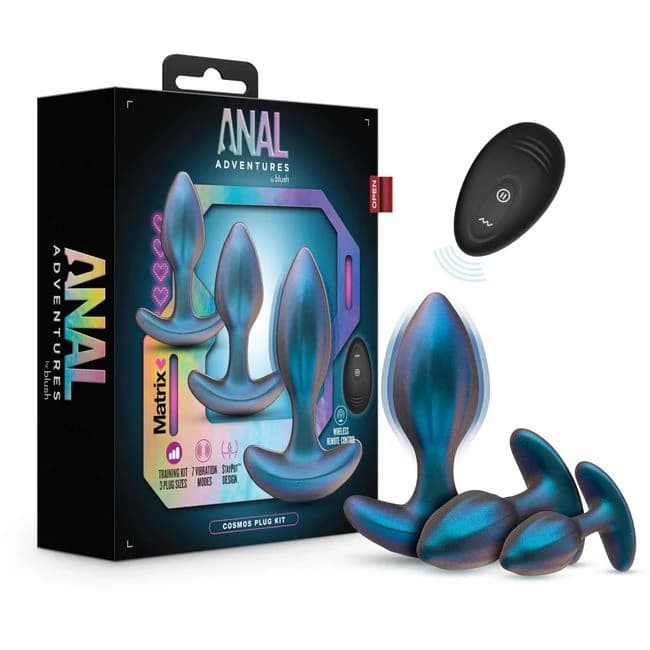 Anal Adventures Matrix Cosmos Plug Kit Lunar Blue, image 1