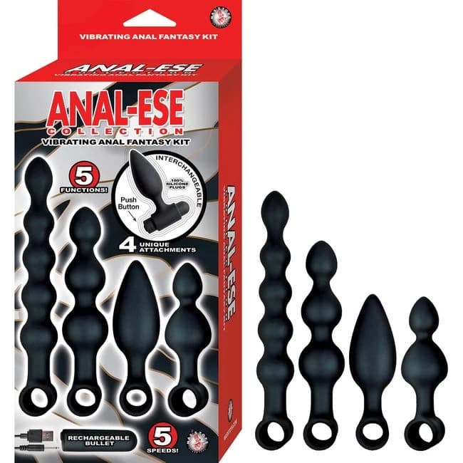 Anal-ese Collection Vibrating Anal Fantasy Kit Black - Image 1