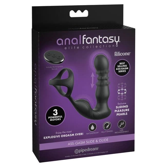 Anal Fantasy Elite Ass-Gasm Slide & Glide - Black, image 1