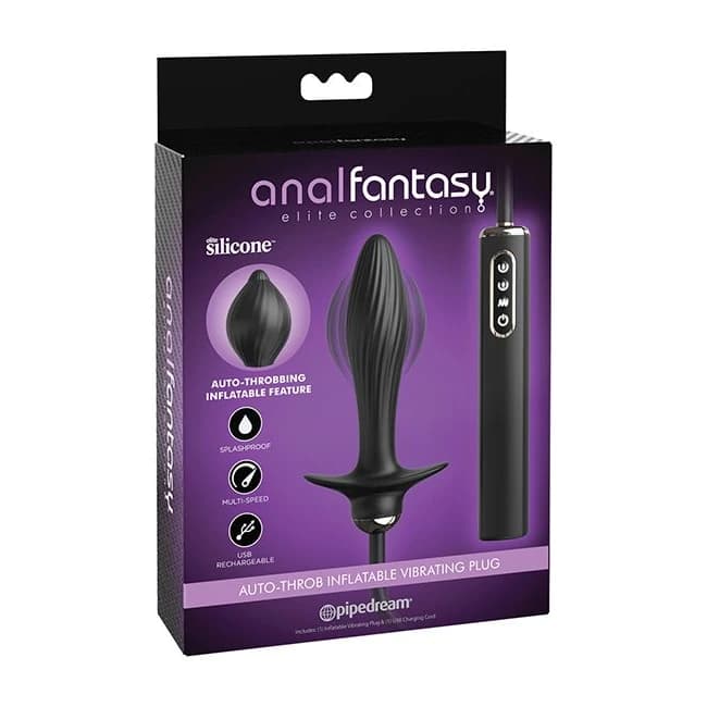 Anal Fantasy Elite Auto-throb Inflatable Plug Black - Image 1 Anal Fantasy Elite Auto-throb Inflatable Plug Black - Image 1