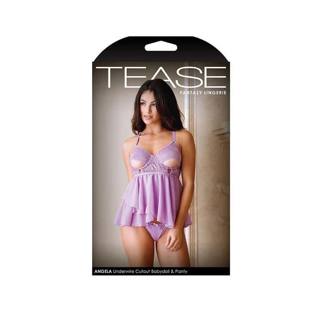 Angela Underwire Cutout Babydoll & Panty - L/XL Boxed, image 1