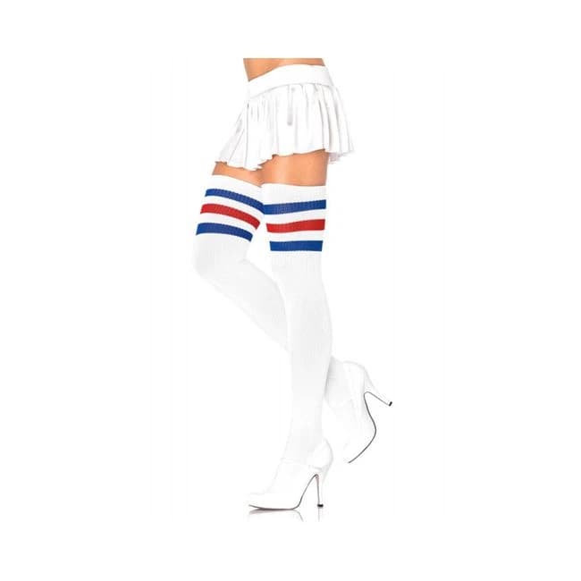 Athlete Thigh Hi W/3 Stripe Top O/S Red/white/blue, image 1