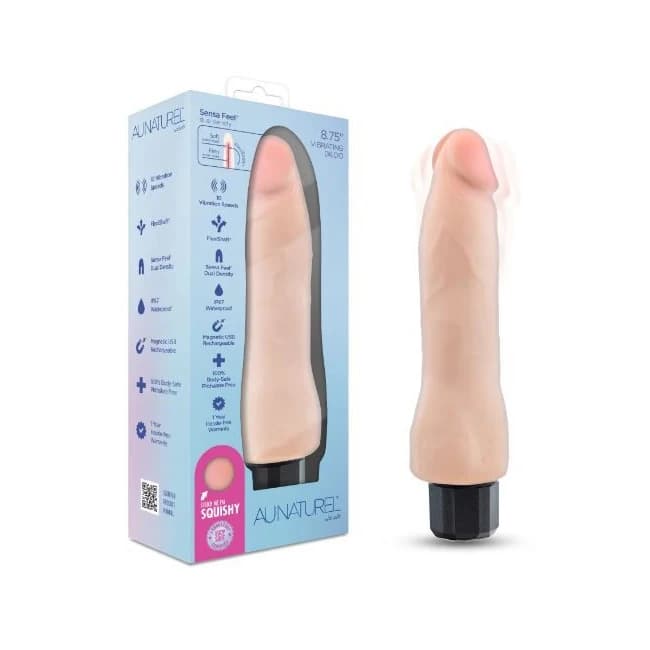 Au Naturel 8.75in Beige Vibrating Realistic Dual Densi - Image 1