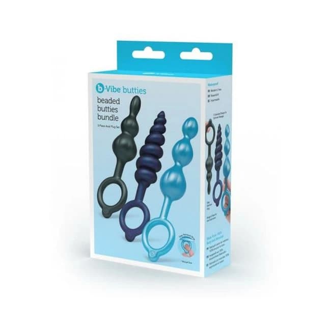 B-Vibe Beaded Butties Bundle 3-Piece Anal Plug Set, image 1