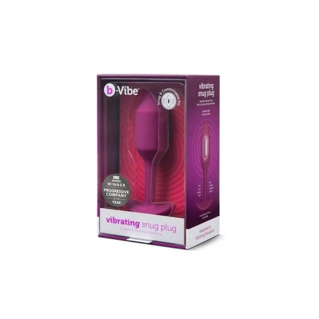 B-Vibe Vibrating Weighted Snug Plug M - 112 g Rose, image 1