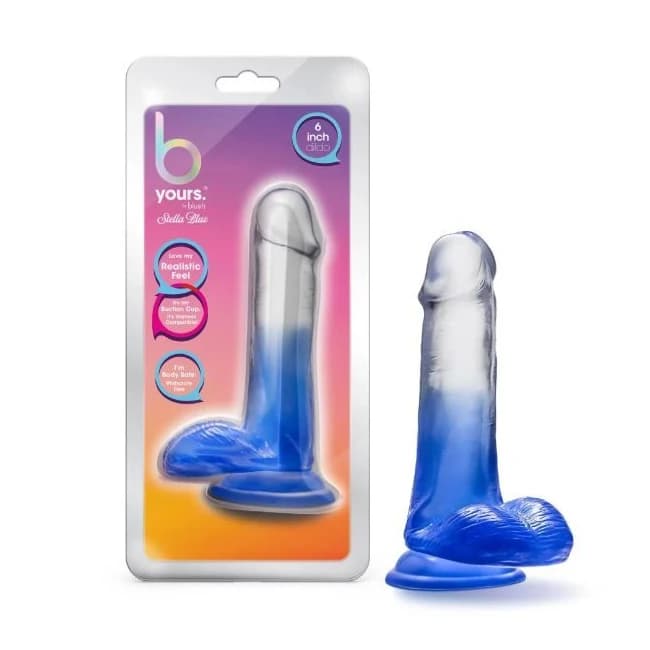 B Yours Stella Blue 6 Dildo Blue " - Image 1